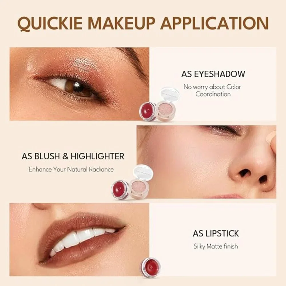 imakeupnow Cream Blush For Cheeks and Eye, Shimmer Eye Shadow Palette Pigmented